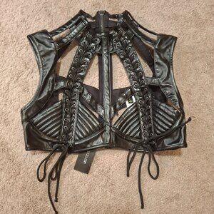 Dolls Kill Club Ex Rude Awakening Harness Bra top